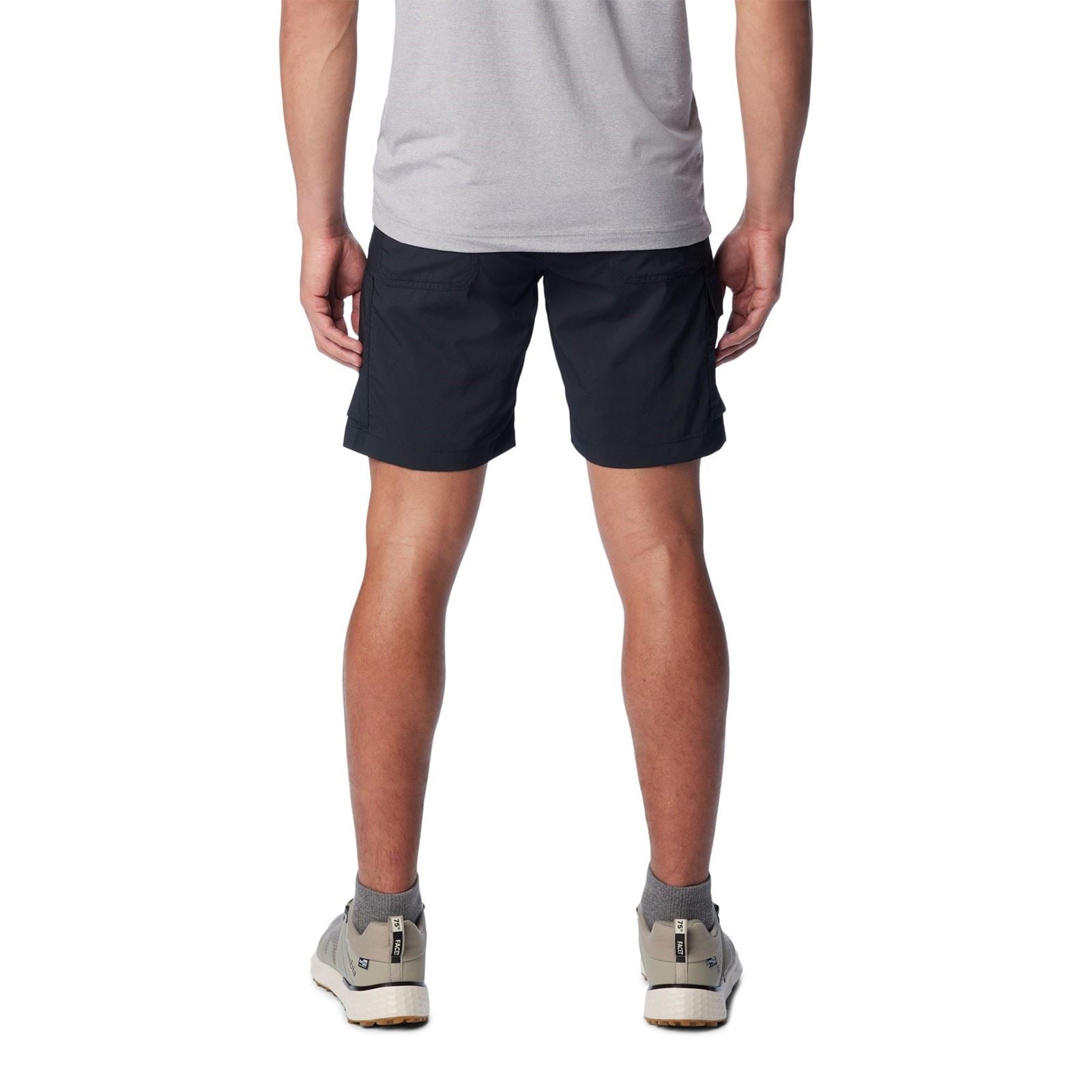 Columbia Silver Ridge Utility Cargo Short Shorts Noirs En Polyester Pour Hommes, Longueur Genou