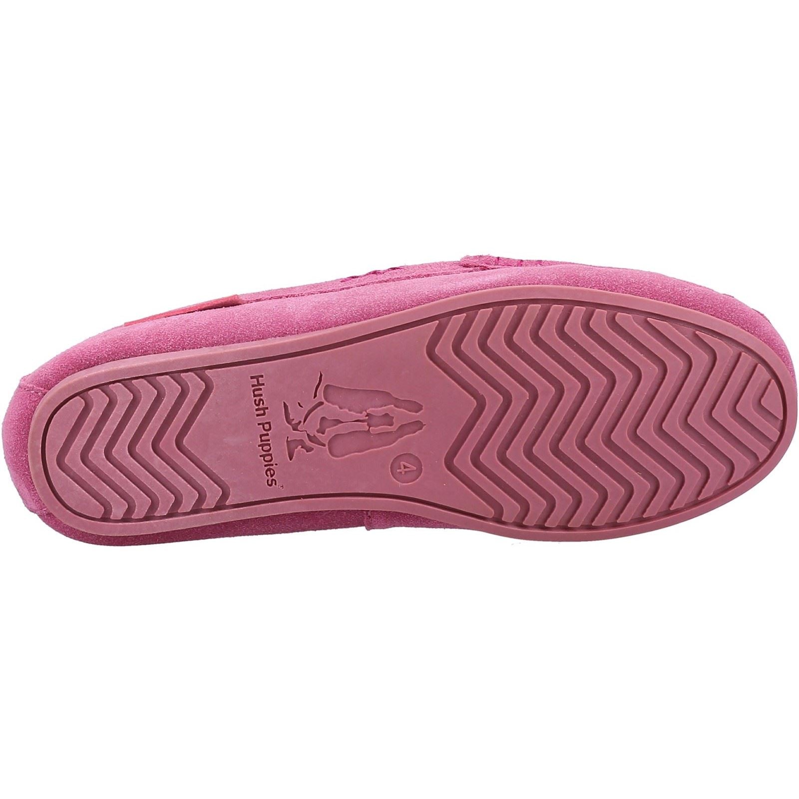 Hush Puppies Annie Mocassin Chaussons Roses En Daim Pour Femmes