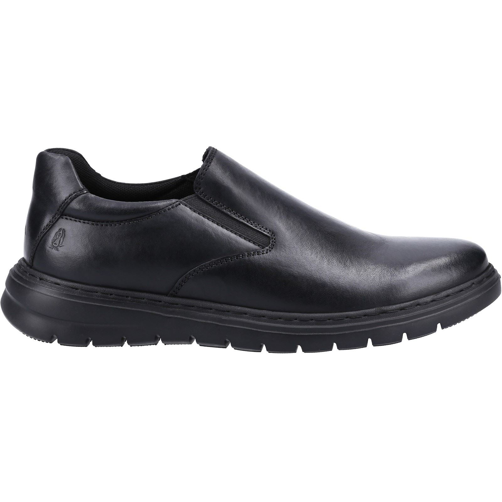 Hush Puppies Trent Chaussures Pour Hommes En Cuir Noir À Enfiler
