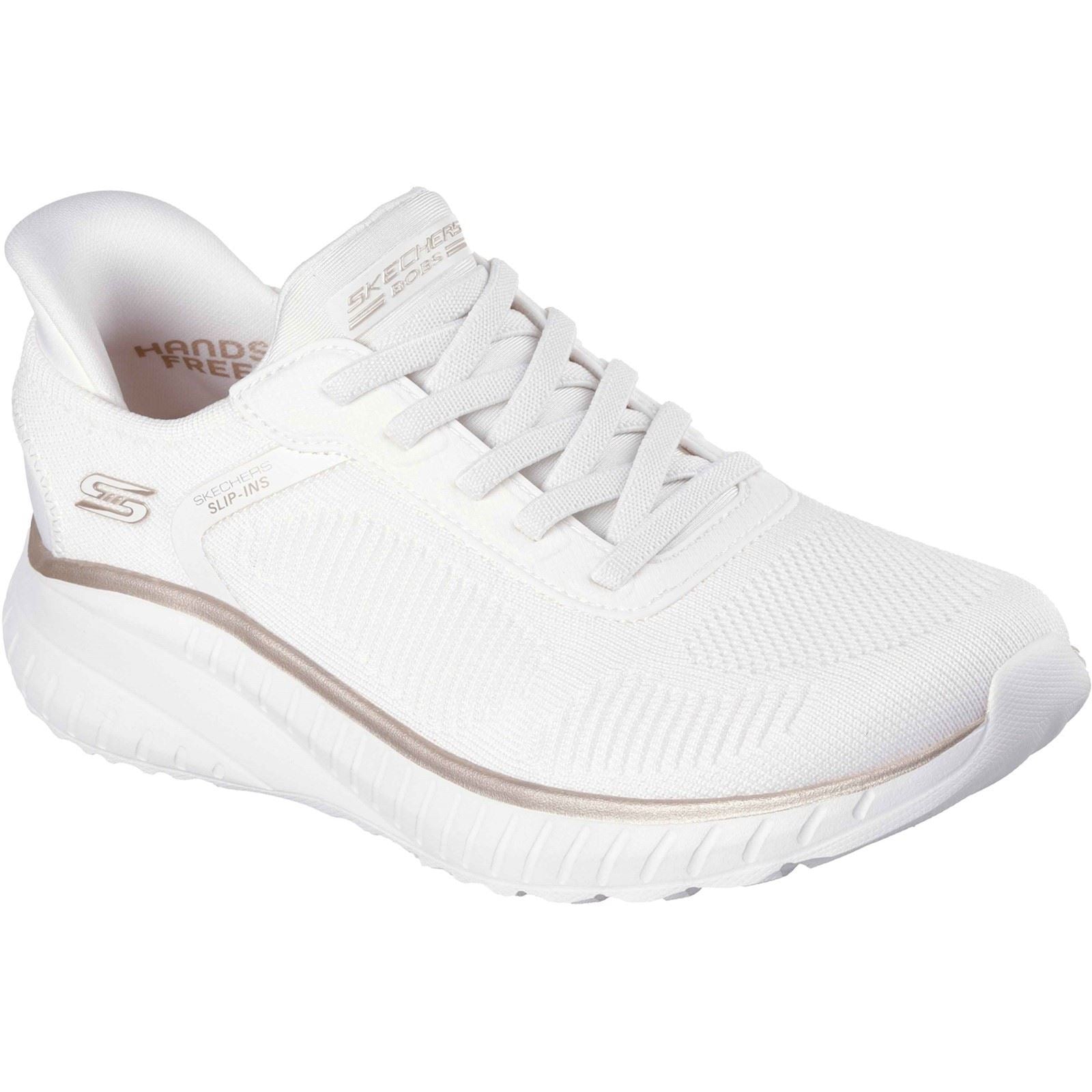 Skechers BOBS Sport Squad Chaos Baskets Blanches/Or En Textile Pour Femmes