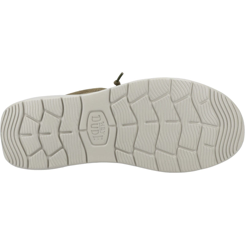 HEYDUDE Wally X Suede Chaussures Mocassins Pour Homme En Suède Olive Foncé/gris Pierre