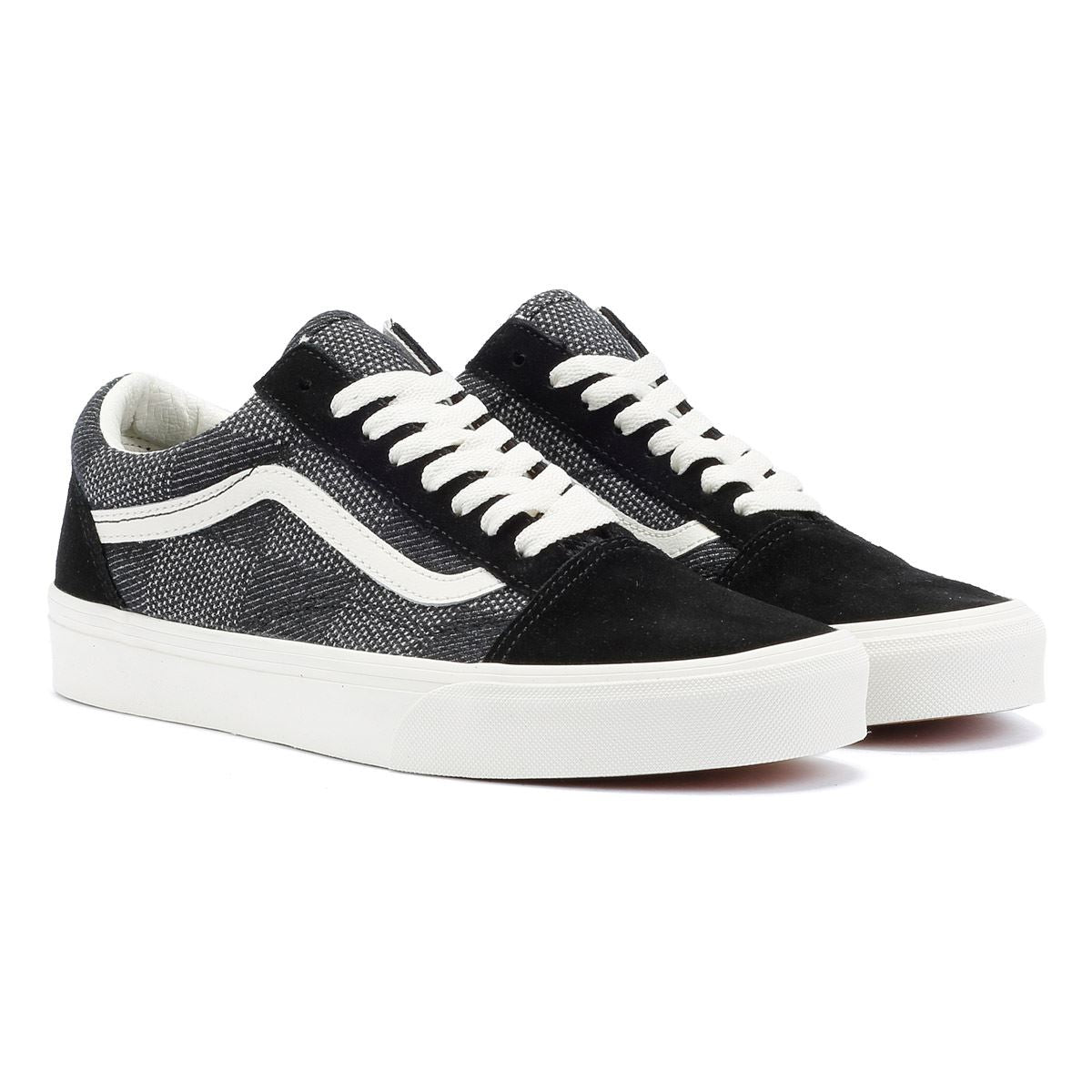 Vans Old Skool Denim Check Chaussures De Sport Noires