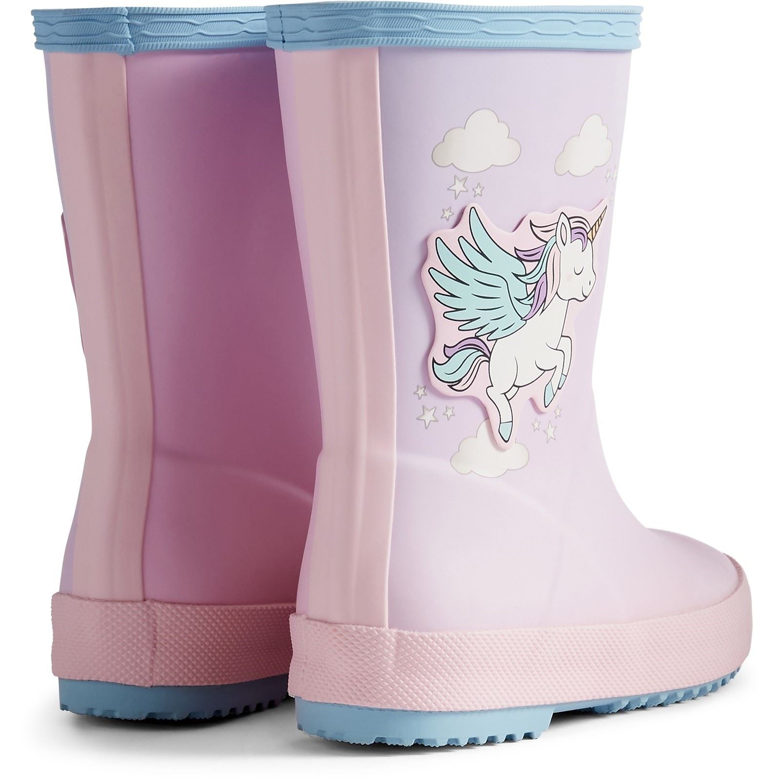 Hunter Kids First Unicorn Print Boot Bottes En Caoutchouc Blue Frost/ Parfait Pink Pour Filles