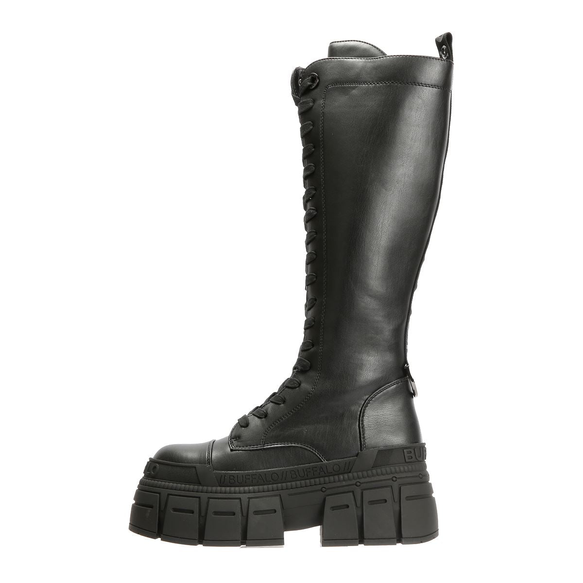 Buffalo Gospher Lace Up High Bottes Noires Pour Femmes