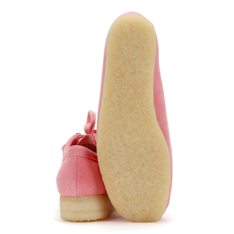 Clarks Originals Wallabee Chaussures Roses Pour Femmes En Suède