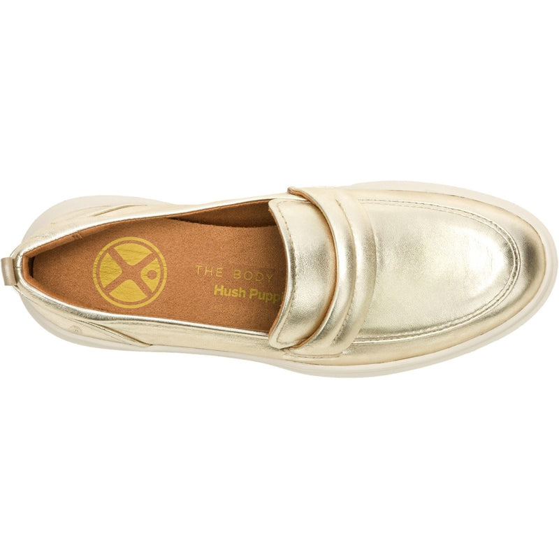 Hush Puppies Joy Penny Chaussures Loafers Pour Femmes En Cuir Champagne