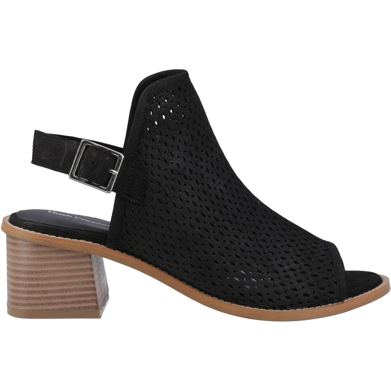 Hush Puppies Louise Heeled Sandales Noires Pour Femmes En Cuir