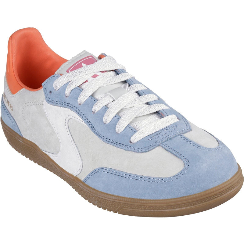 Skechers Hotshot For The Win Baskets Femme En Cuir Bleu Clair/multicolore.
