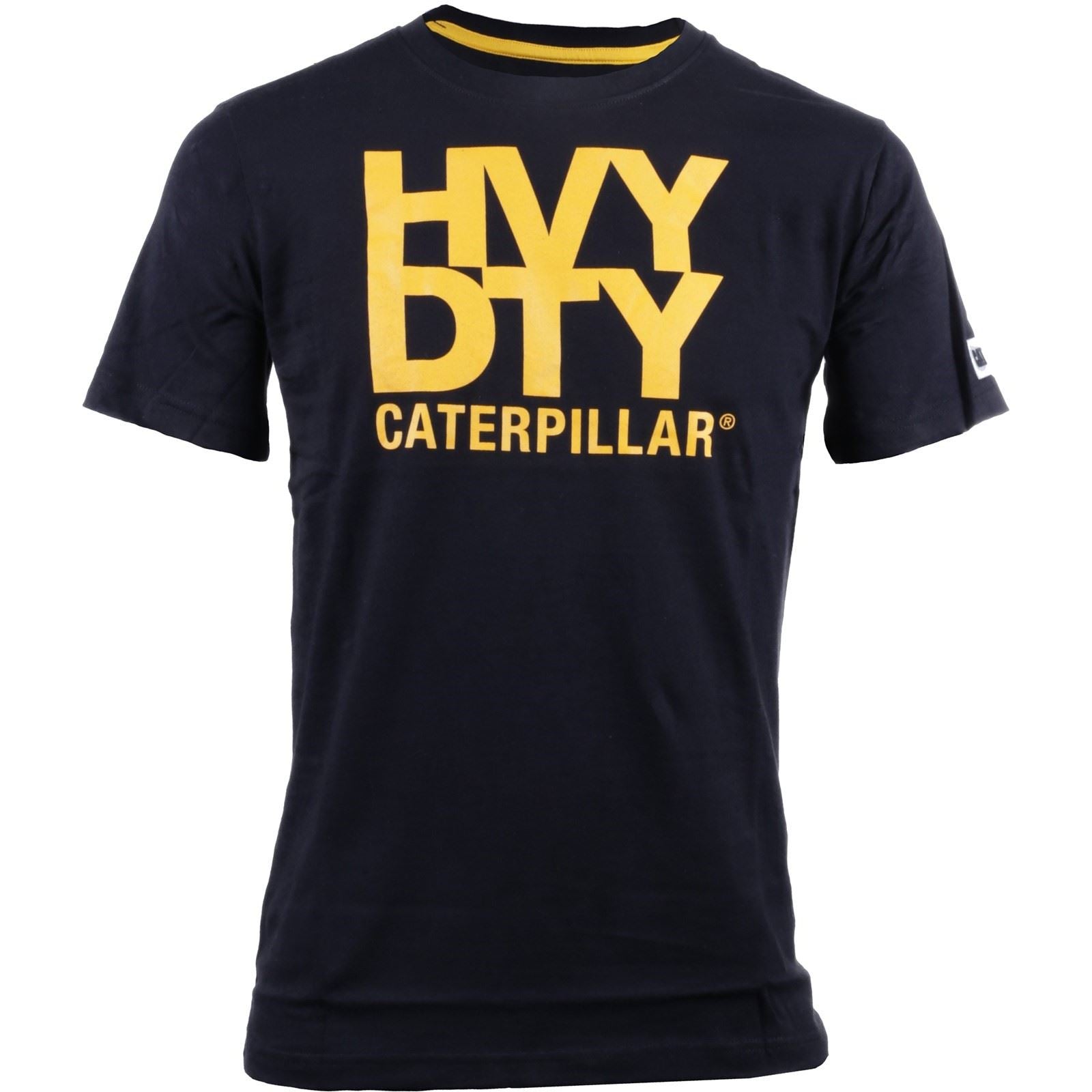 Caterpillar Heavy Duty T-Shirts À Manches Courtes Noirs En Coton Pour Hommes