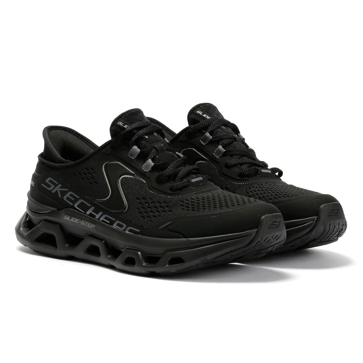 Skechers Slip-Ins Glide Step Altus Baskets Noires En Mesh Pour Femmes