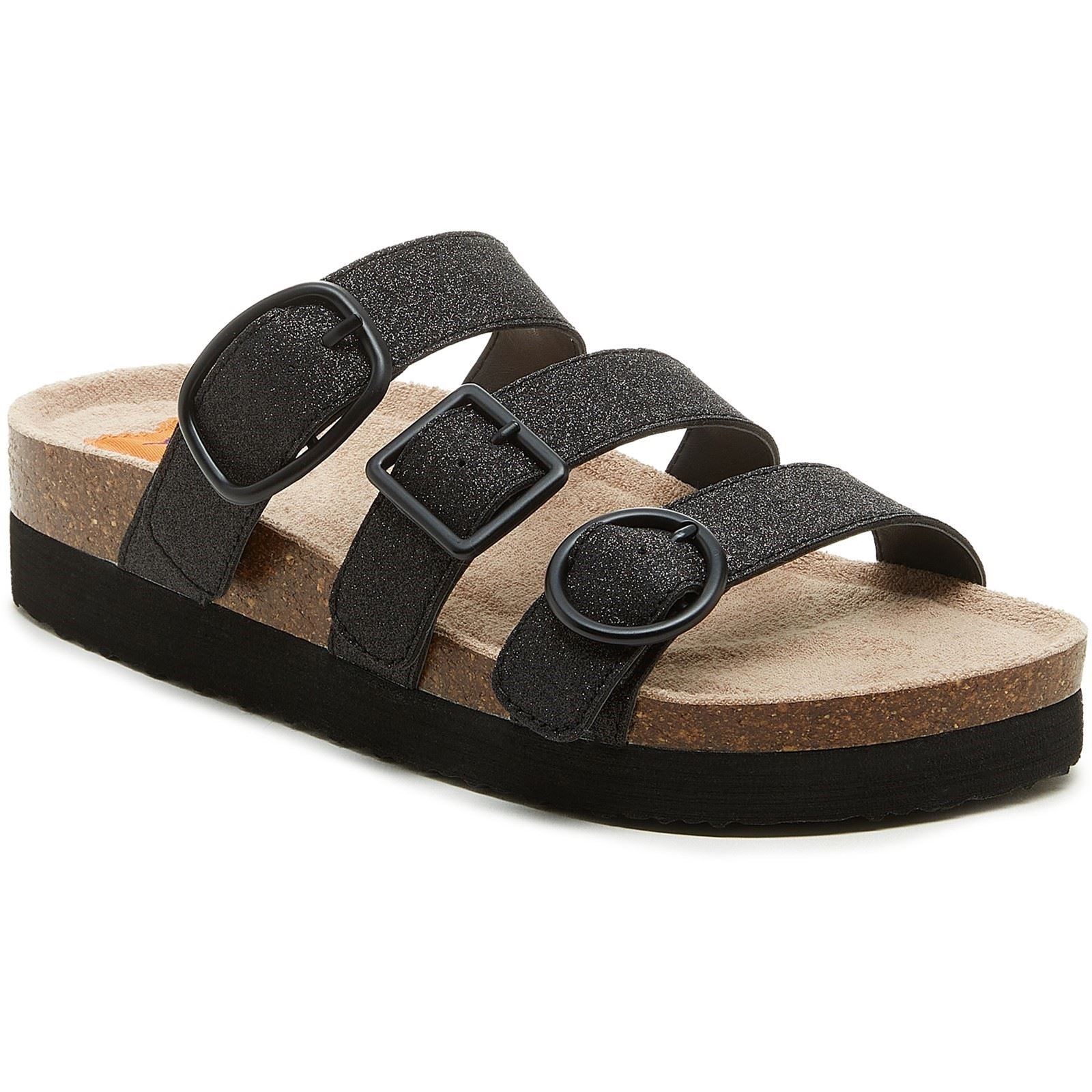 Rocket Dog Astor Glenn Glitter Sandales Noires En Tissu Pour Femmes