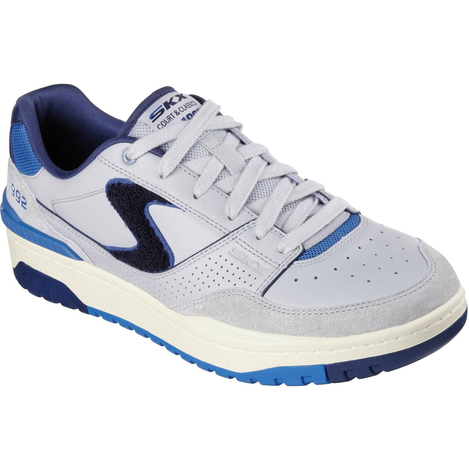 Skechers S-1992 Baskets En Cuir Pour Hommes Gris/Bleu