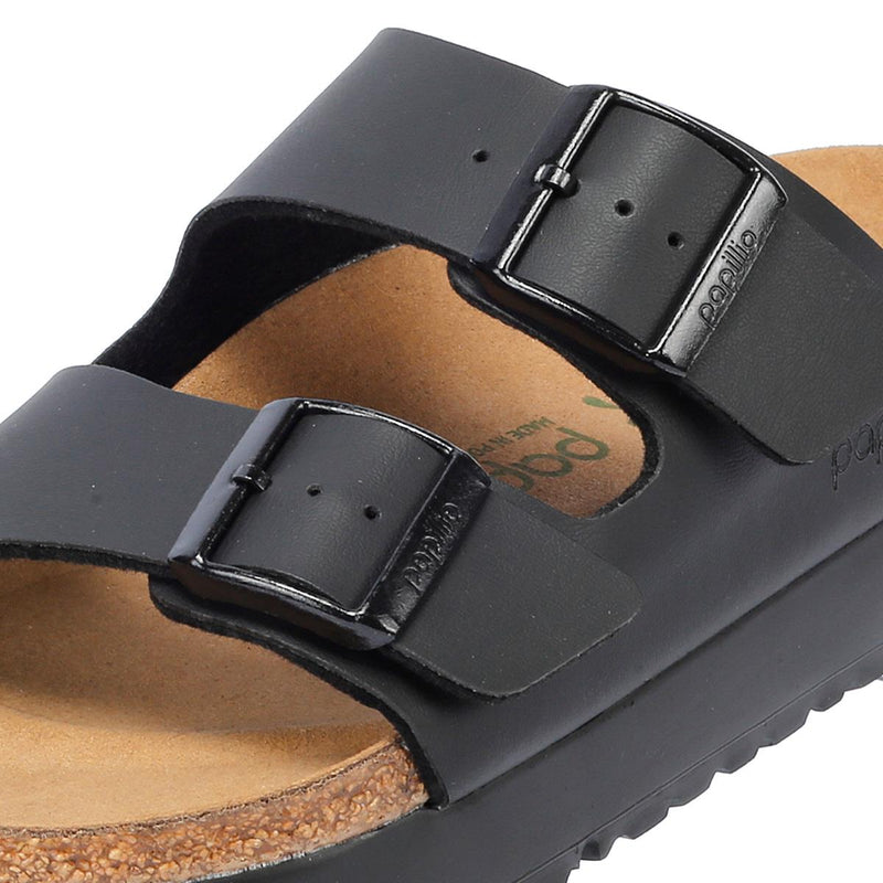 Birkenstock Arizona Flex Platform Sandales Noires Pour Femmes