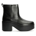 FitFlop Platfforms Heeled Bottes En Cuir Noires Pour Femmes