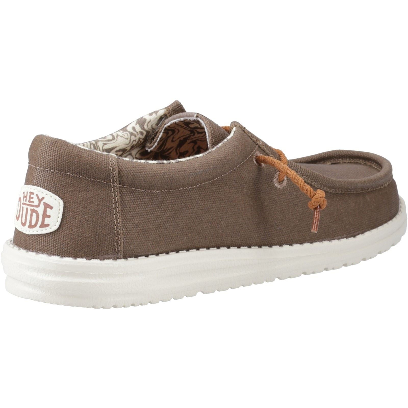 HEYDUDE Wally Waxed Chaussures Bateau En Noyer Pour Hommes En Tissu