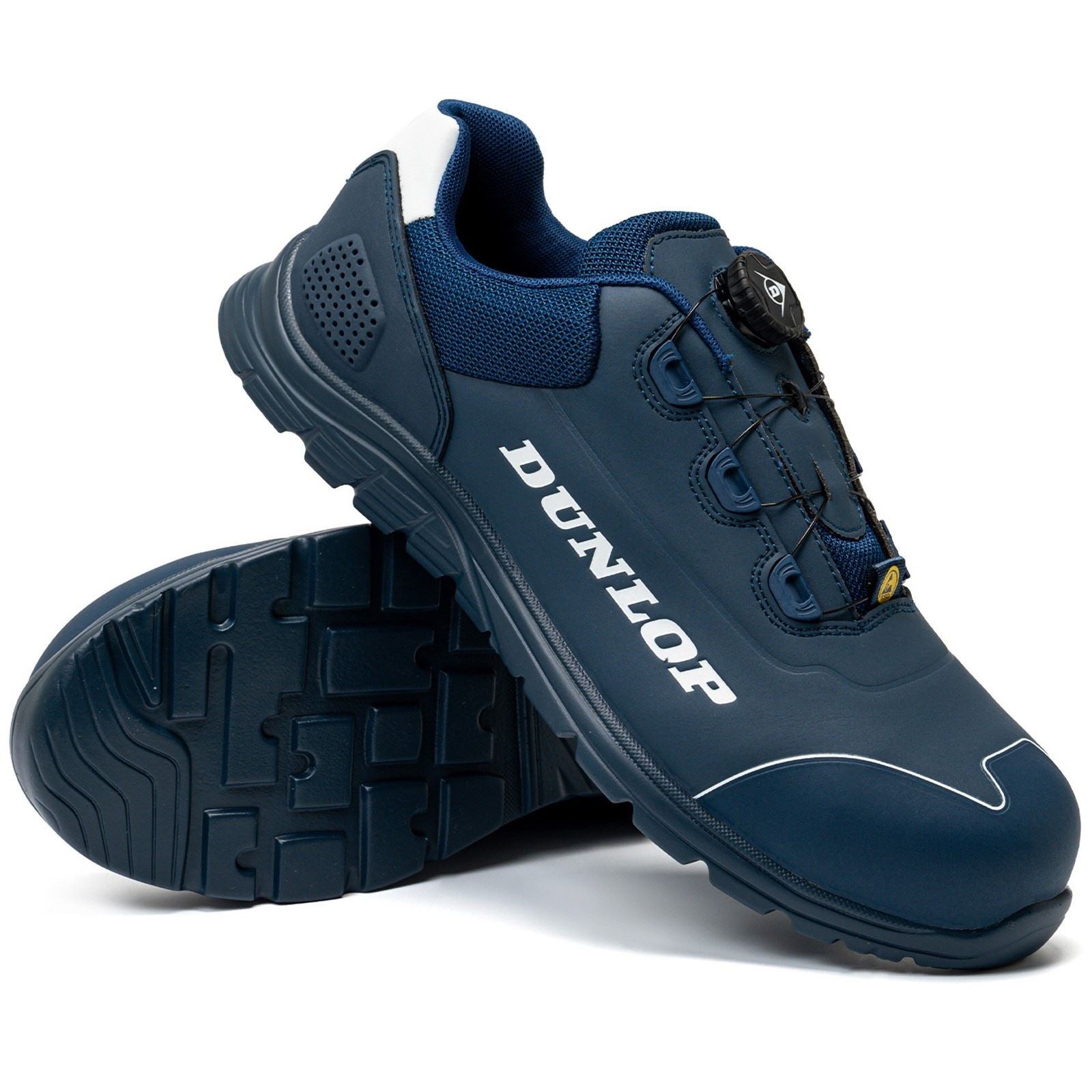 Dunlop Matt Baskets De Sécurité Pour Hommes En Microfibre Bleu Marine/Blanc