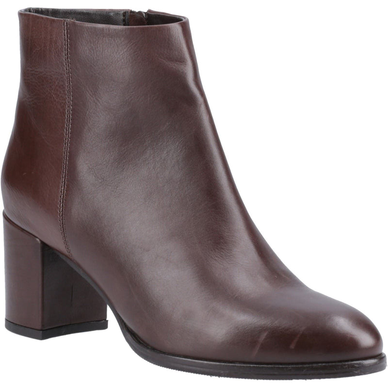 Hush Puppies Claridy Bottes Cheville À Talon Marron Pour Femmes En Cuir
