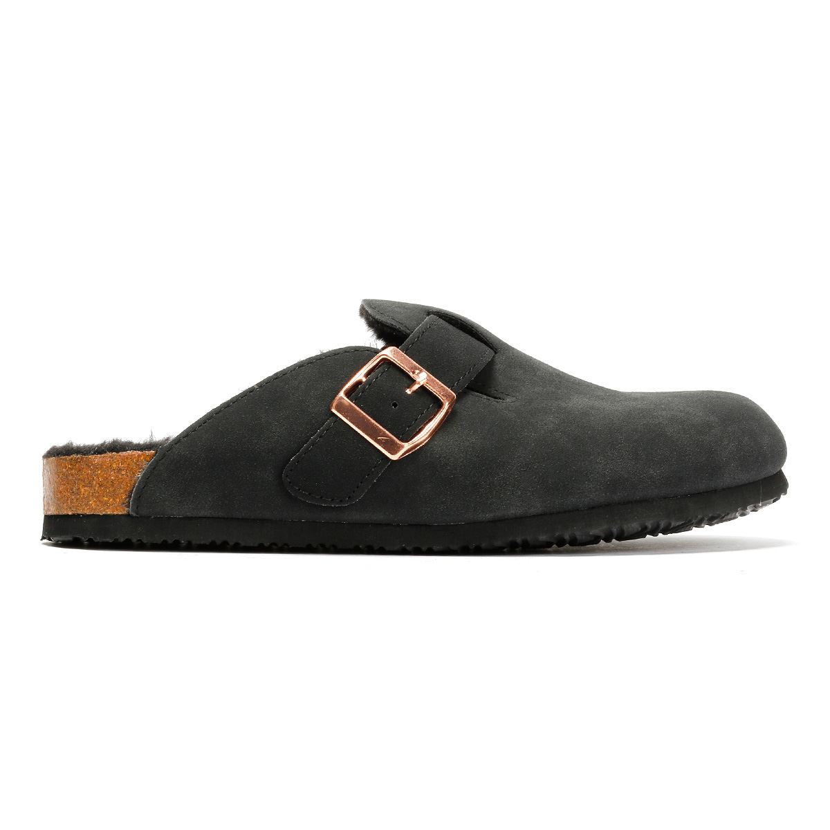 Penguin Poppy Fur Mules Noir Femme Suede