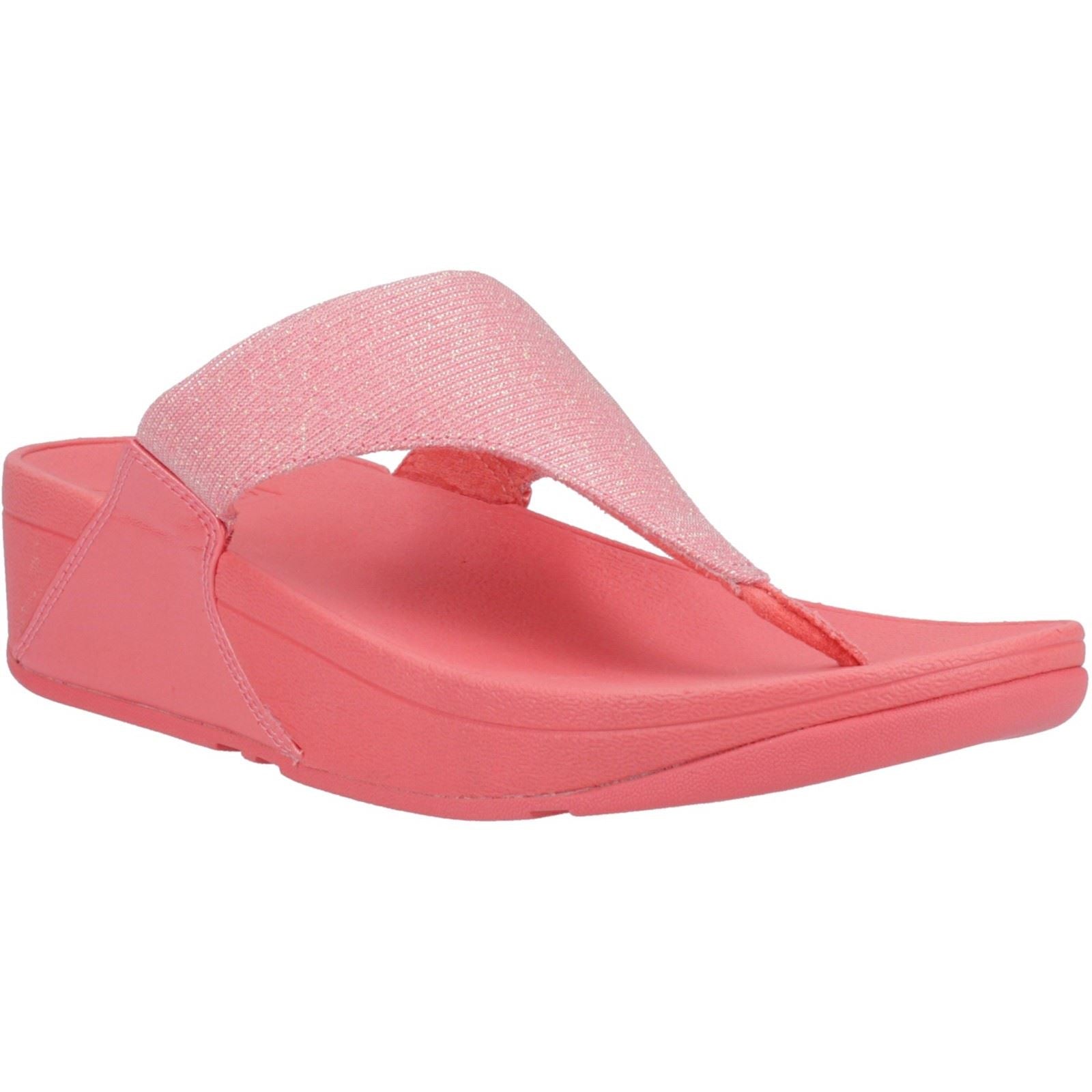 Fitflop Lulu Shimmerlux Sandales En Polyester Pour Femmes Corail Rosé
