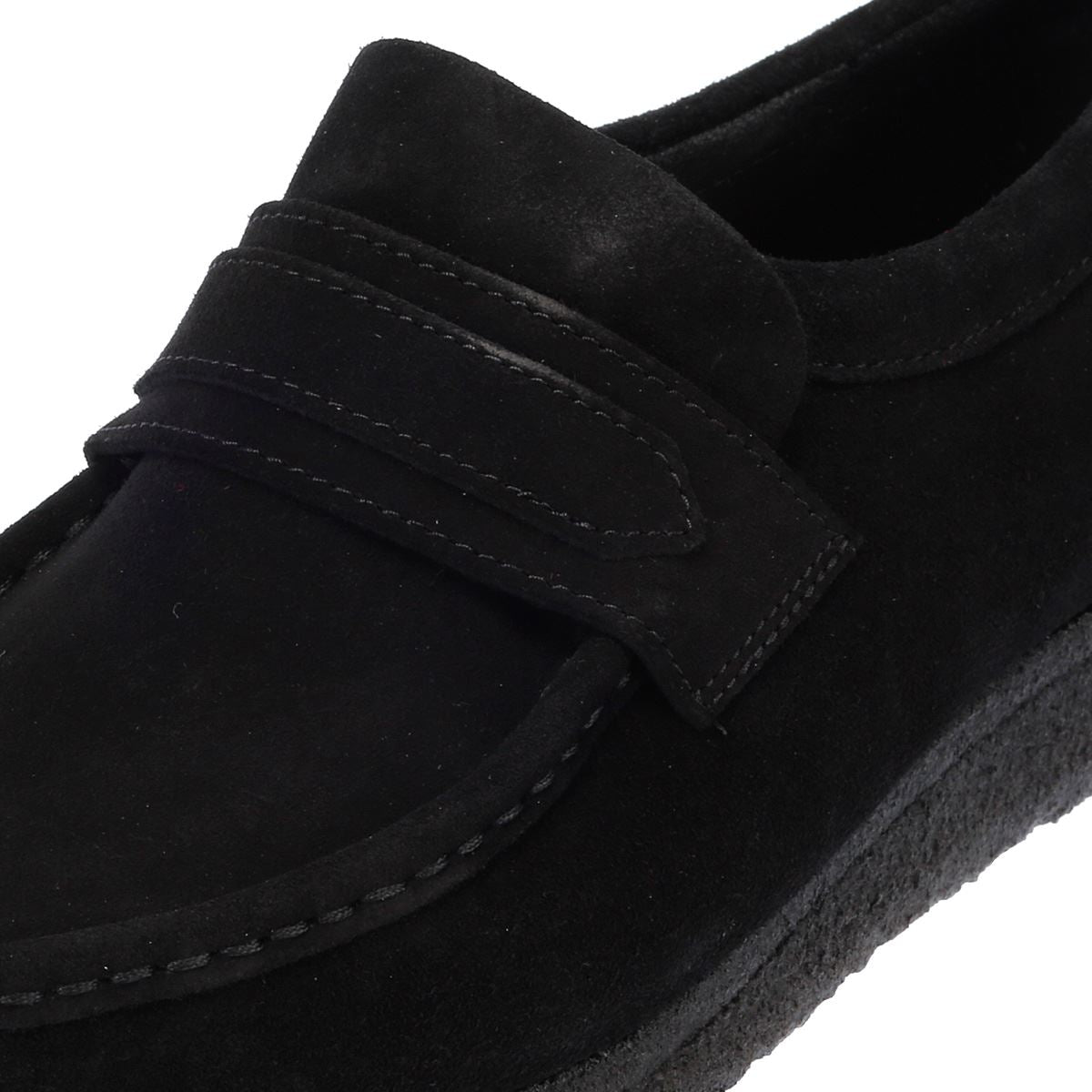 Clarks Originals Wallabee Mocassins Noirs En Daim Pour Hommes