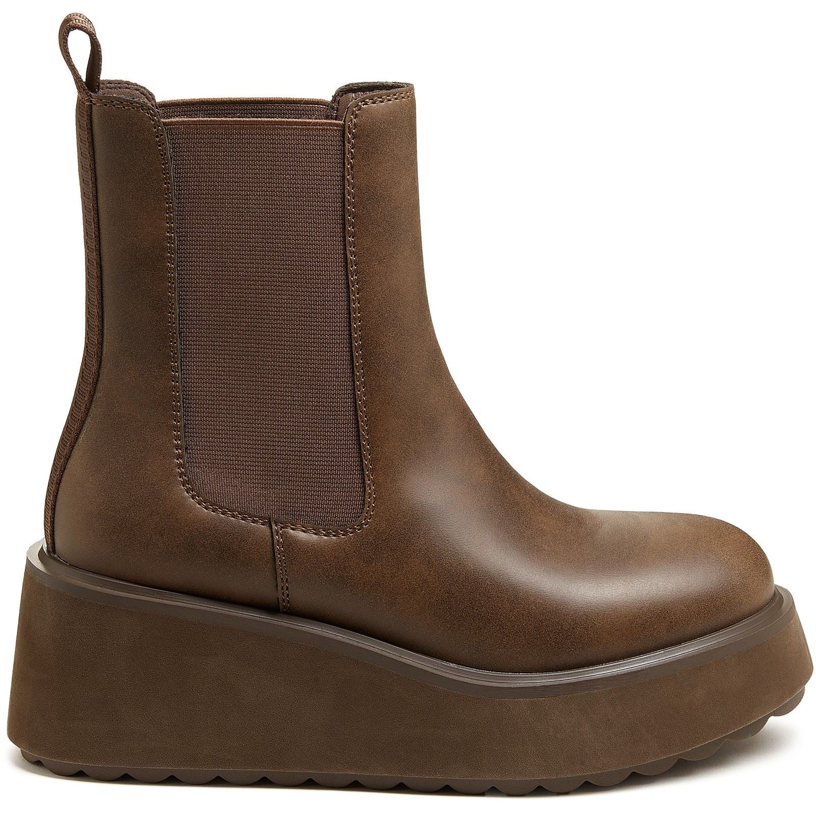 Rocket Dog Heyday Bottes Plates Chelsea Pour Femmes En Polyuréthane Brun Foncé