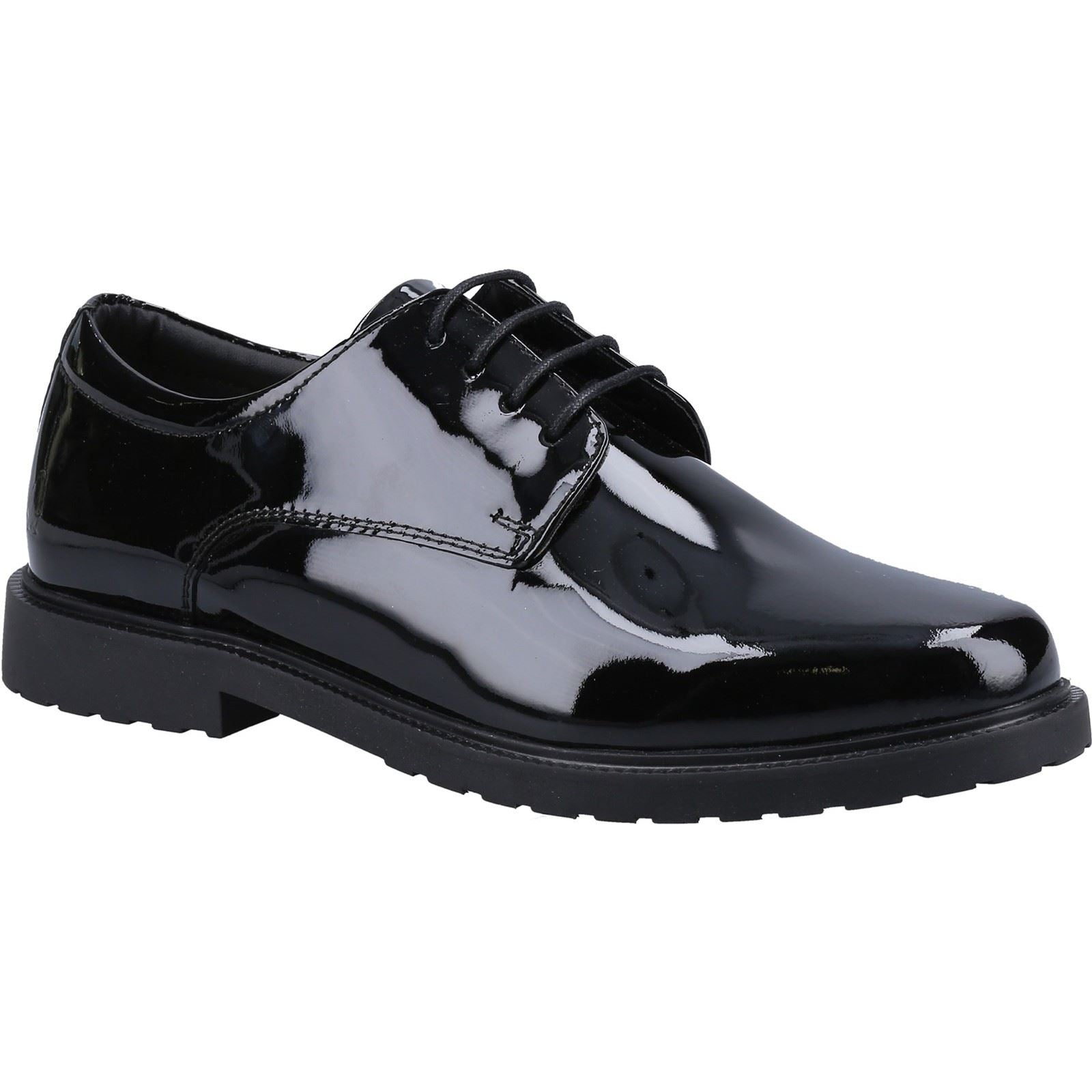 Hush Puppies Verity Slip On Chaussures Richelieu Noires Vernies Pour Femmes En Cuir