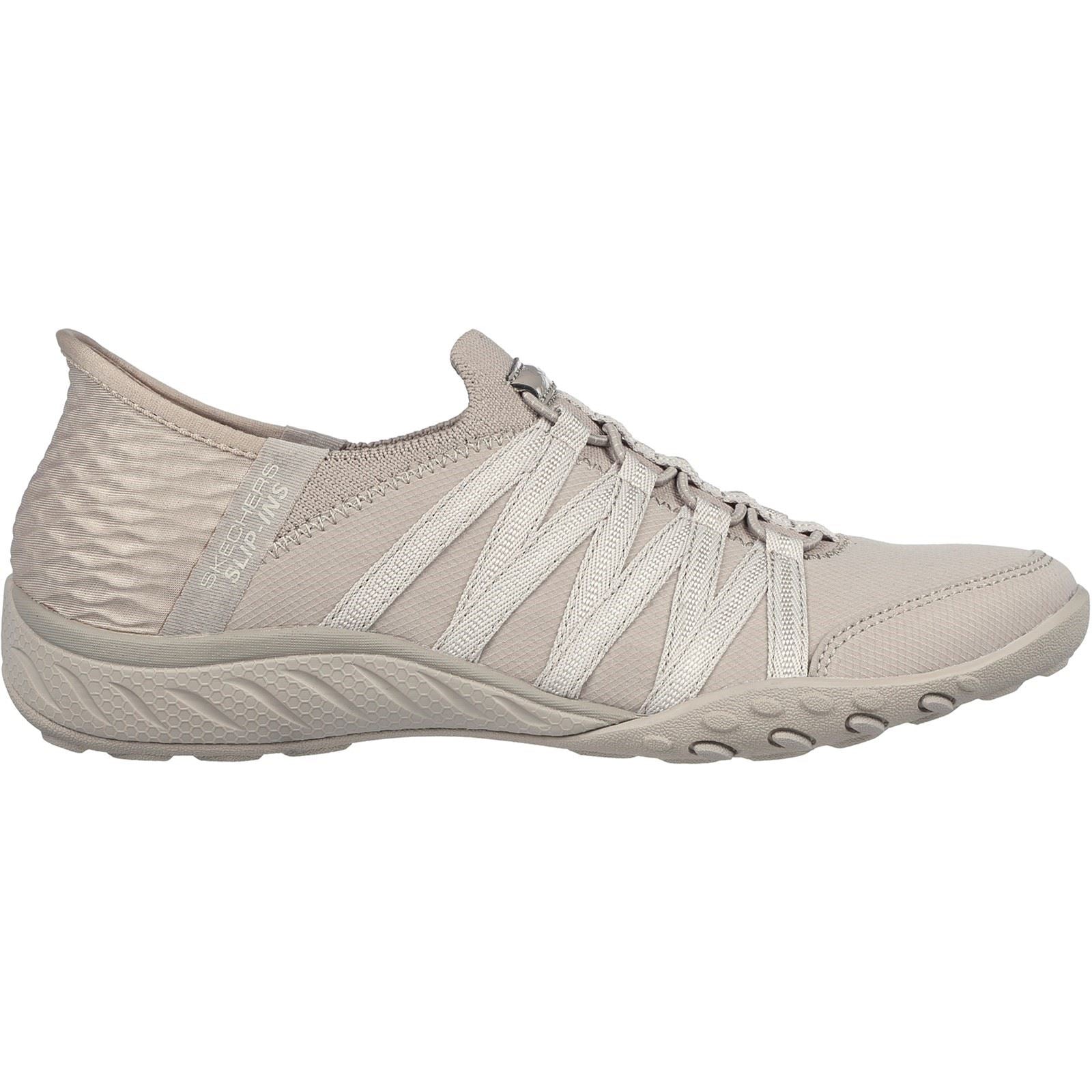 Skechers Breathe-Easy - Roll-With-Me Baskets Pour Femmes En Textile Taupe