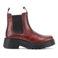 Fly London Medi Bottes En Cuir Rouge Pour Femmes