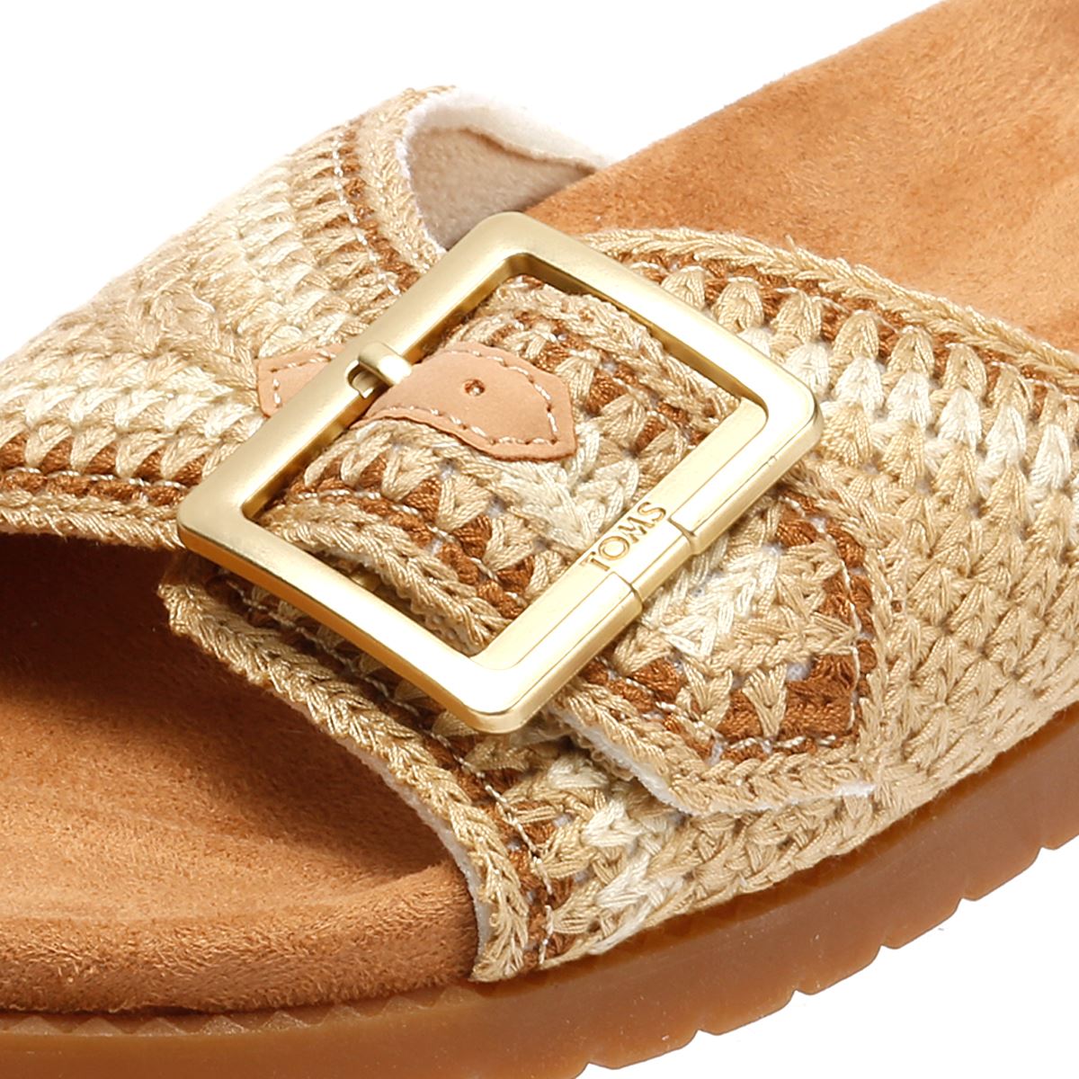 TOMS Marin Slide Sandales Beiges En Textile Pour Femmes