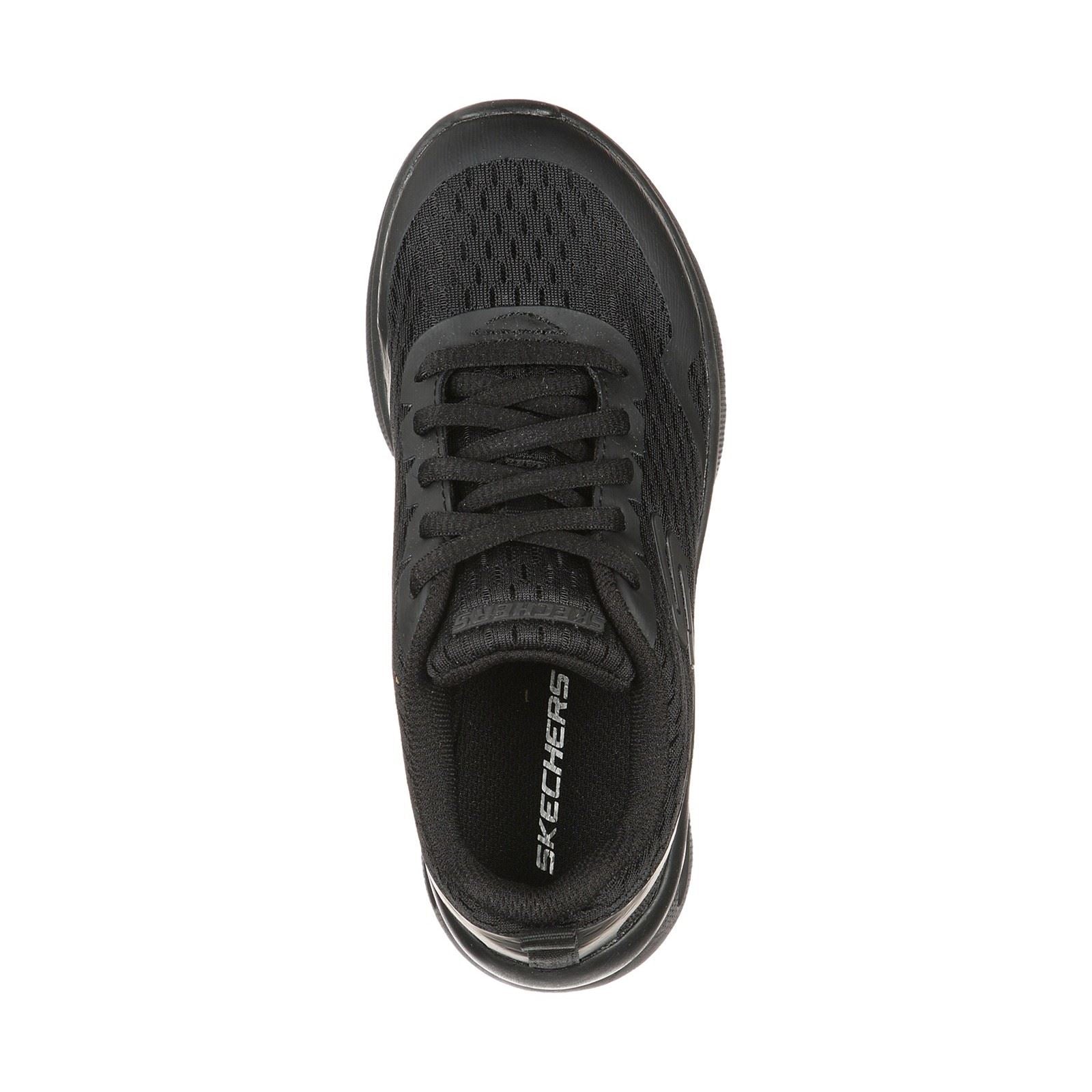 Skechers Microspec Max Chaussures De Sport En Polyester Noir Pour Garçons En Textile Et À Garniture.