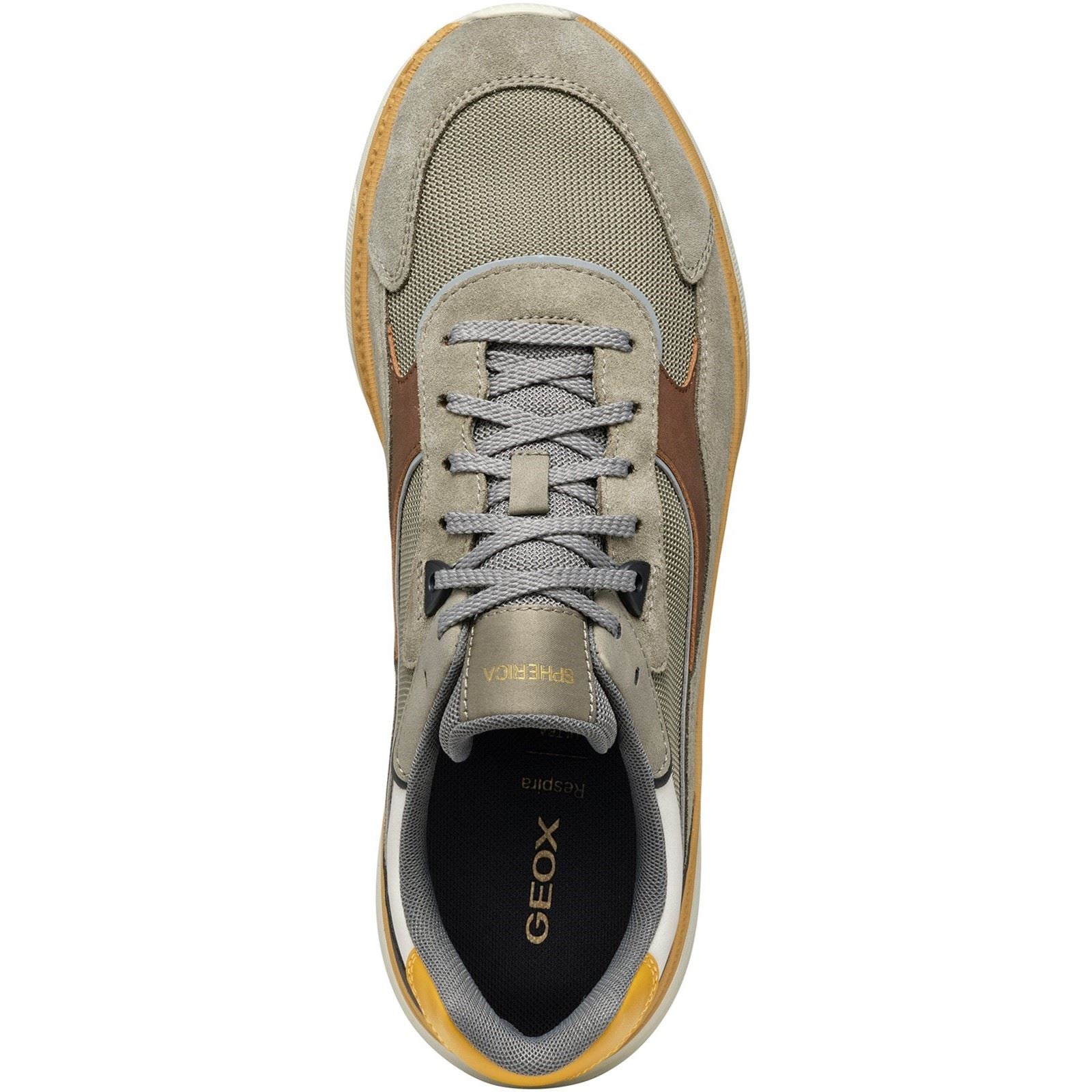Geox U SPHERICA ACTIF X1 Sneakers Pour Homme En Mélange De Polyester Couleur Sauge/marron