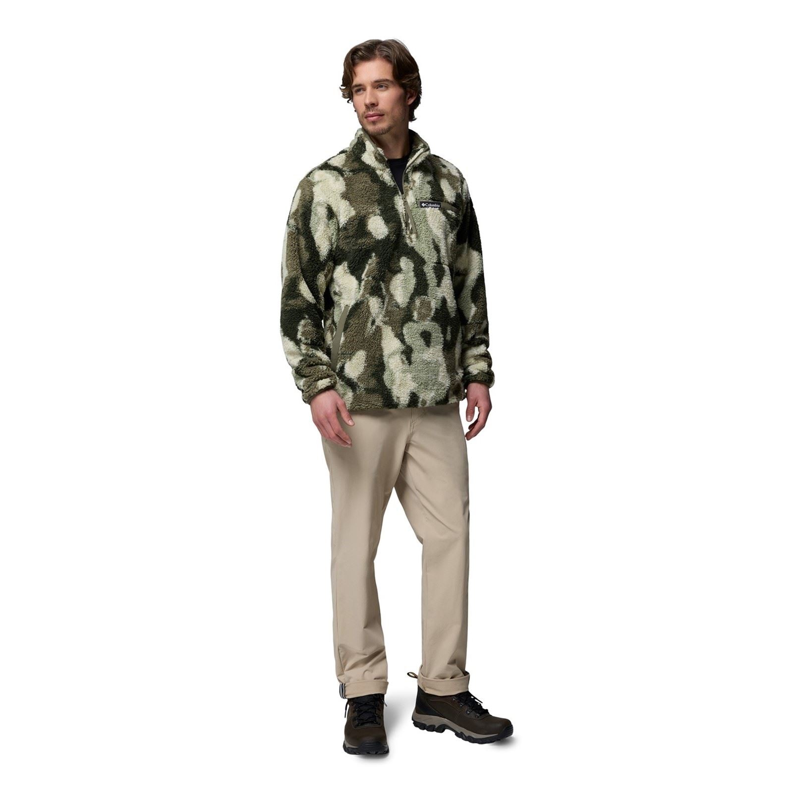 Columbia Rugged Ridge High Pile Half Zip Pull En Polaire Vert Pour Homme
