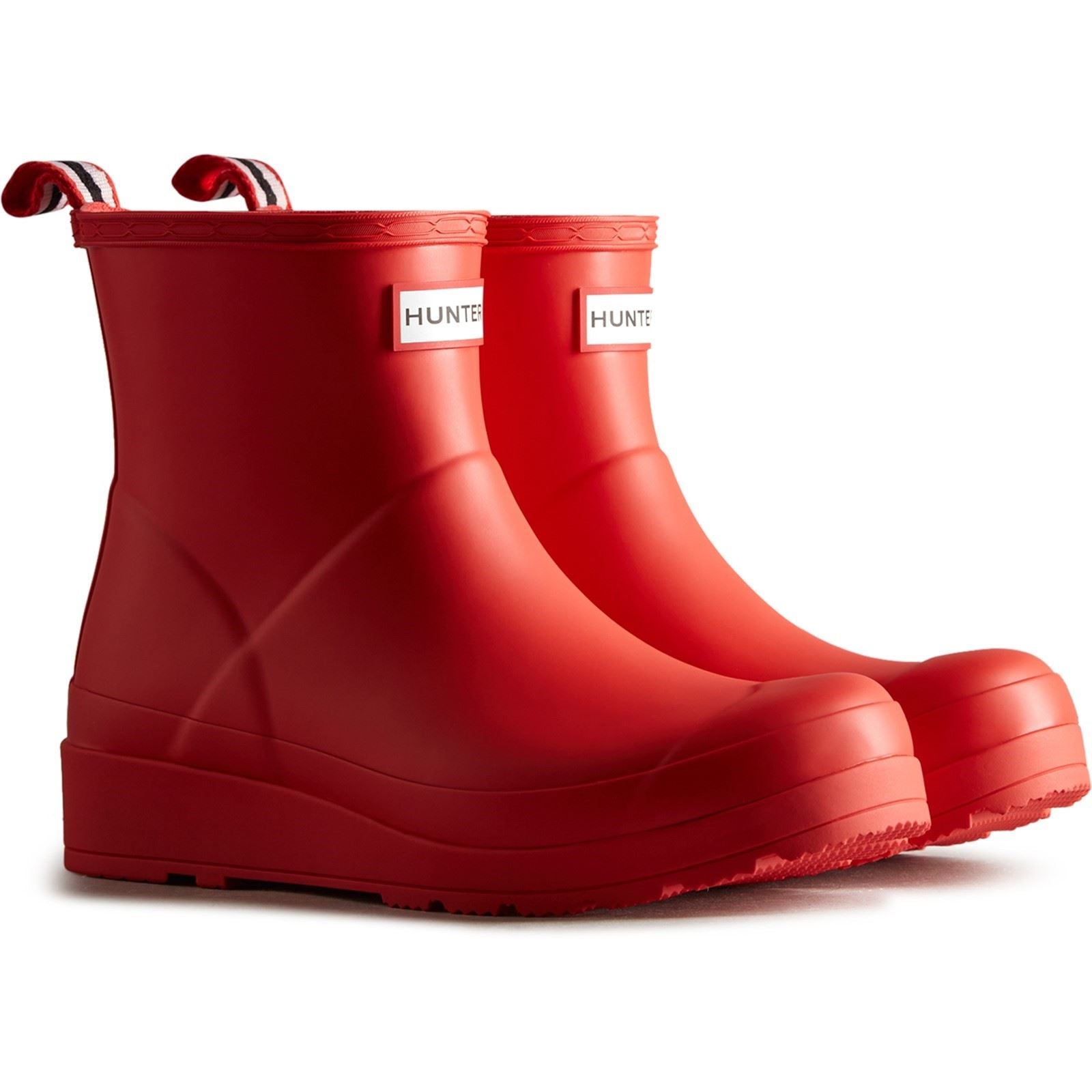 Hunter Play Short Bottes En Caoutchouc Rouge Pour Femmes Avec Logo.
