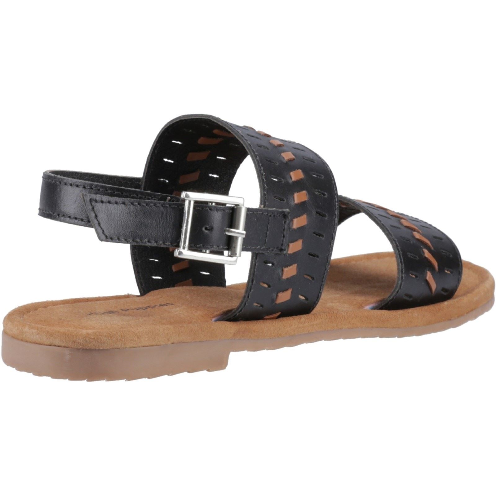 Hush Puppies Hadley Sandales Noires Pour Femmes En Cuir