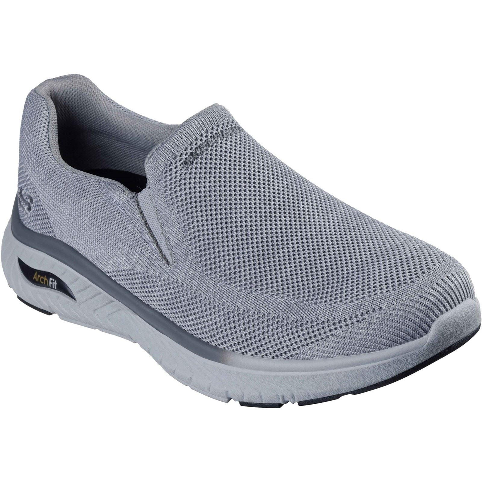 Skechers Arch Fit Crosser Locke Baskets Grises En Polyester Pour Hommes