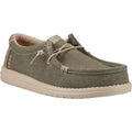 HEYDUDE Wally Workwear Chaussures Mocassins Pour Hommes En Mélange De Polyester Vert Sombre/Crème Irlandaise