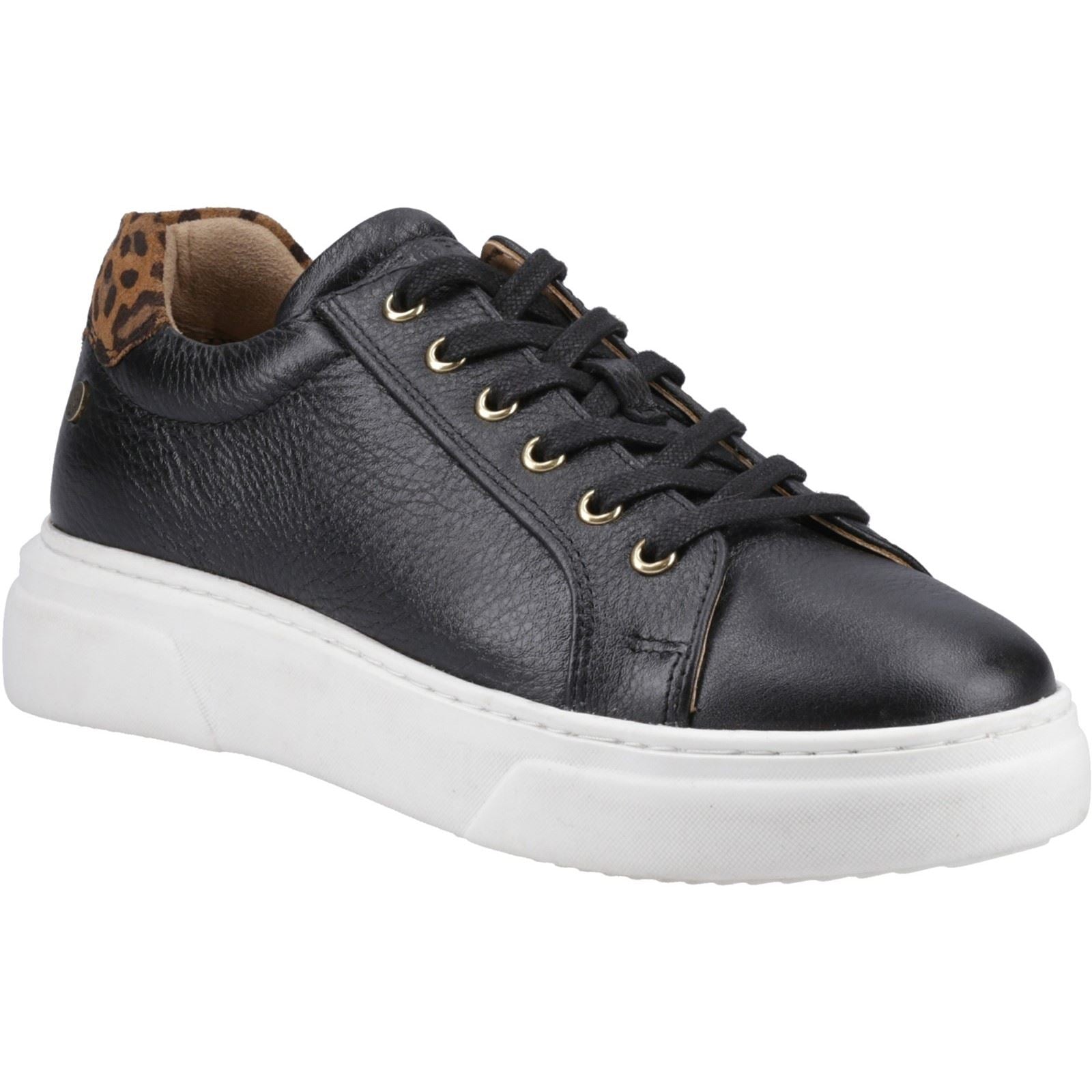 Hush Puppies Kathryn Baskets Noires En Cuir Pour Femmes