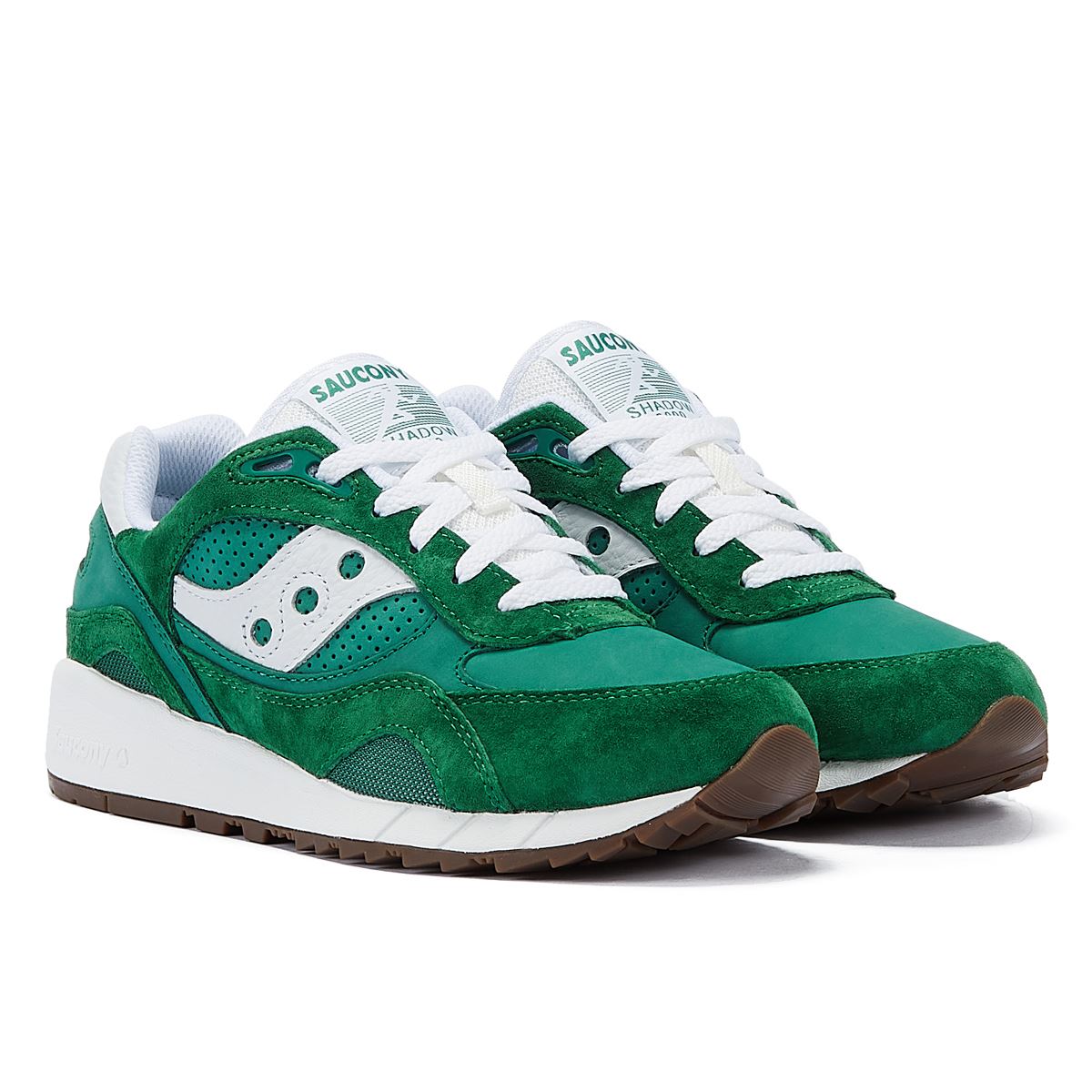 Saucony Shadow 6000 Baskets En Daim Vert/Blanc