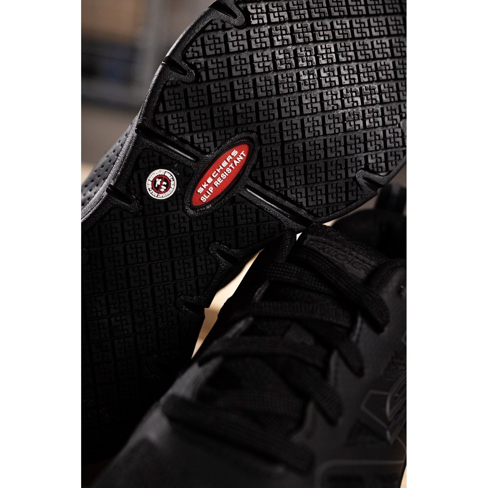 Skechers Workwear Arch Fit SR Axtell Baskets De Sécurité Noires En Polyester Pour Hommes