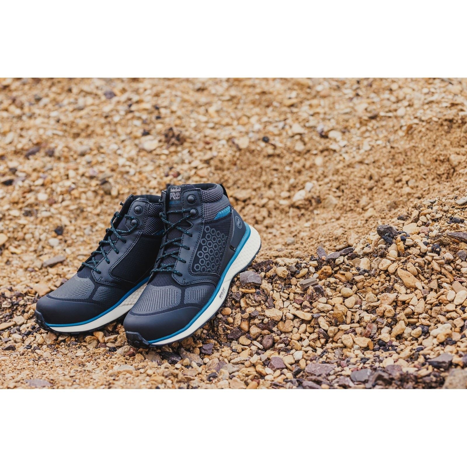 Timberland Pro Bottes De Sécurité Reaxion Mid Synthétiques Noires/Bleues