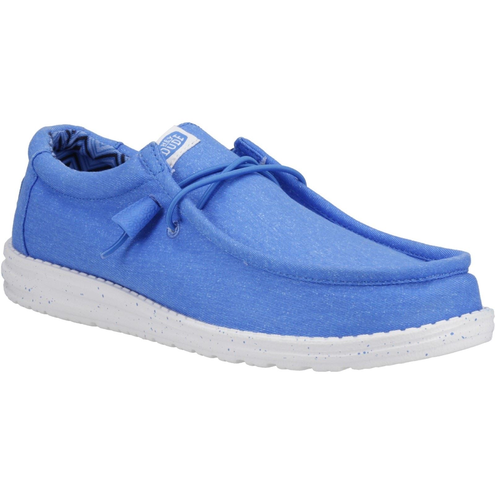 HEYDUDE Wally Canvas Chaussures Bateau Bleues Pour Homme En 100 % Coton.