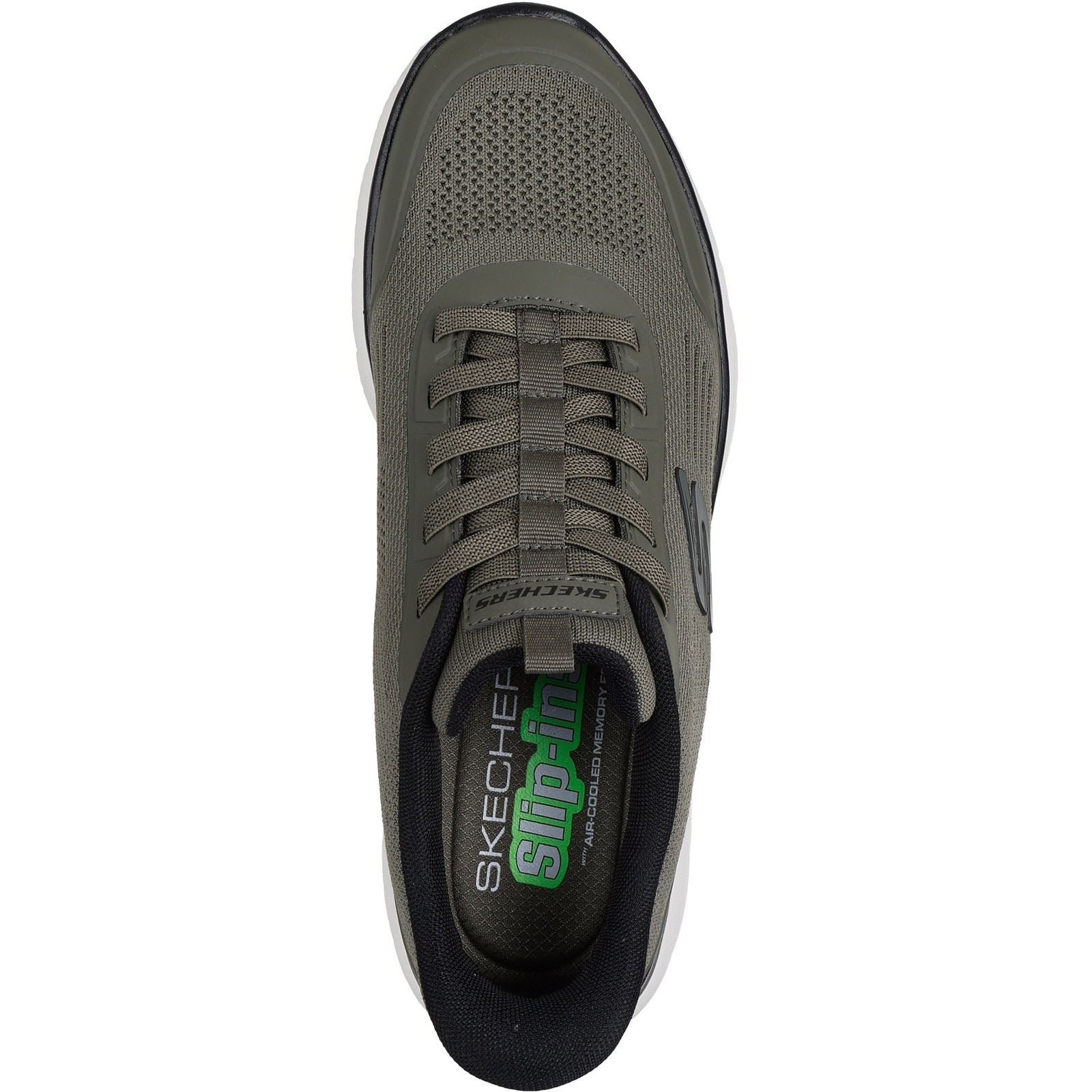 Skechers Summits Leyter Baskets Noires/Olives En Textile Pour Hommes