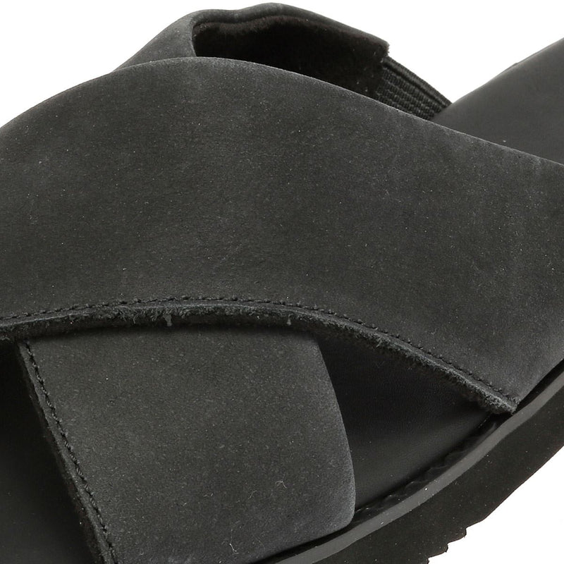 TOMS Mae Crossover Sandales Noires Pour Femmes En Cuir