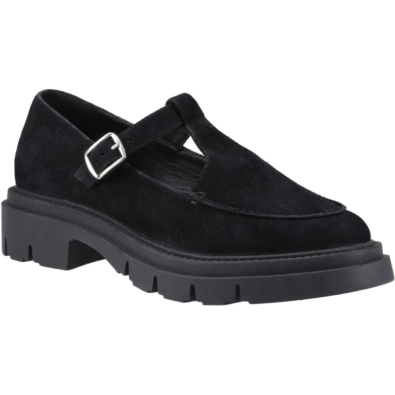 Hush Puppies Nella T-Bar Chaussures Noires Pour Femmes En Suède.