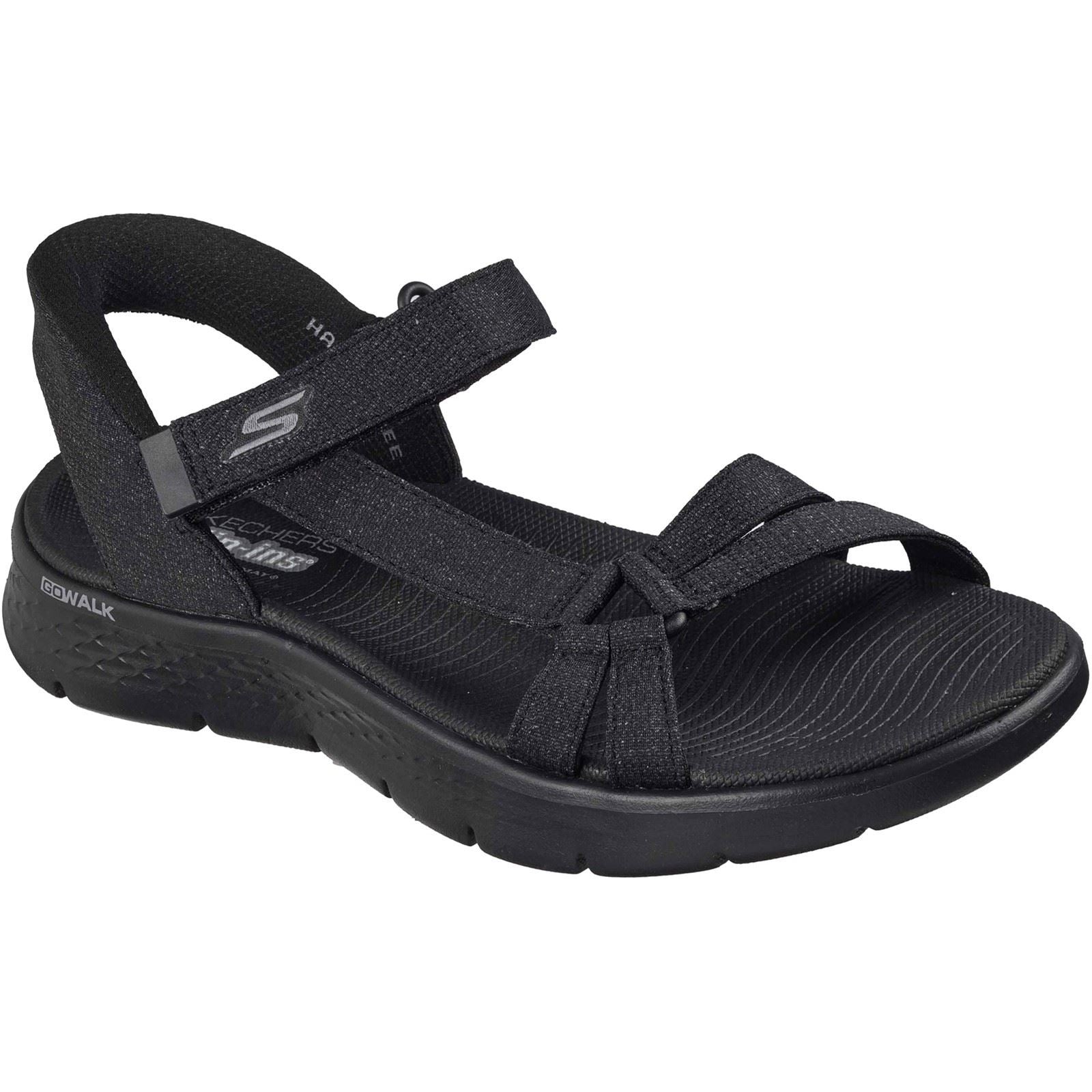 Skechers GO WALK Flex Illuminate Sandales Noires En Textile Pour Femmes