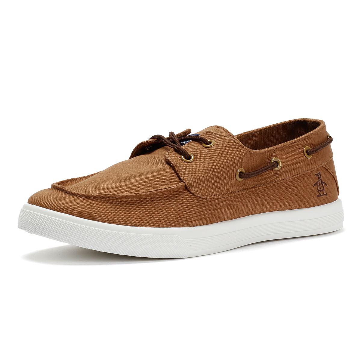 Penguin Sailor Chaussures À Lacets Marron clair En Toile Pour Hommes