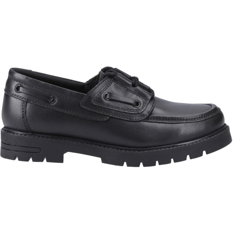 Hush Puppies Lucy Chaussures Bateau Noires Pour Filles En Cuir
