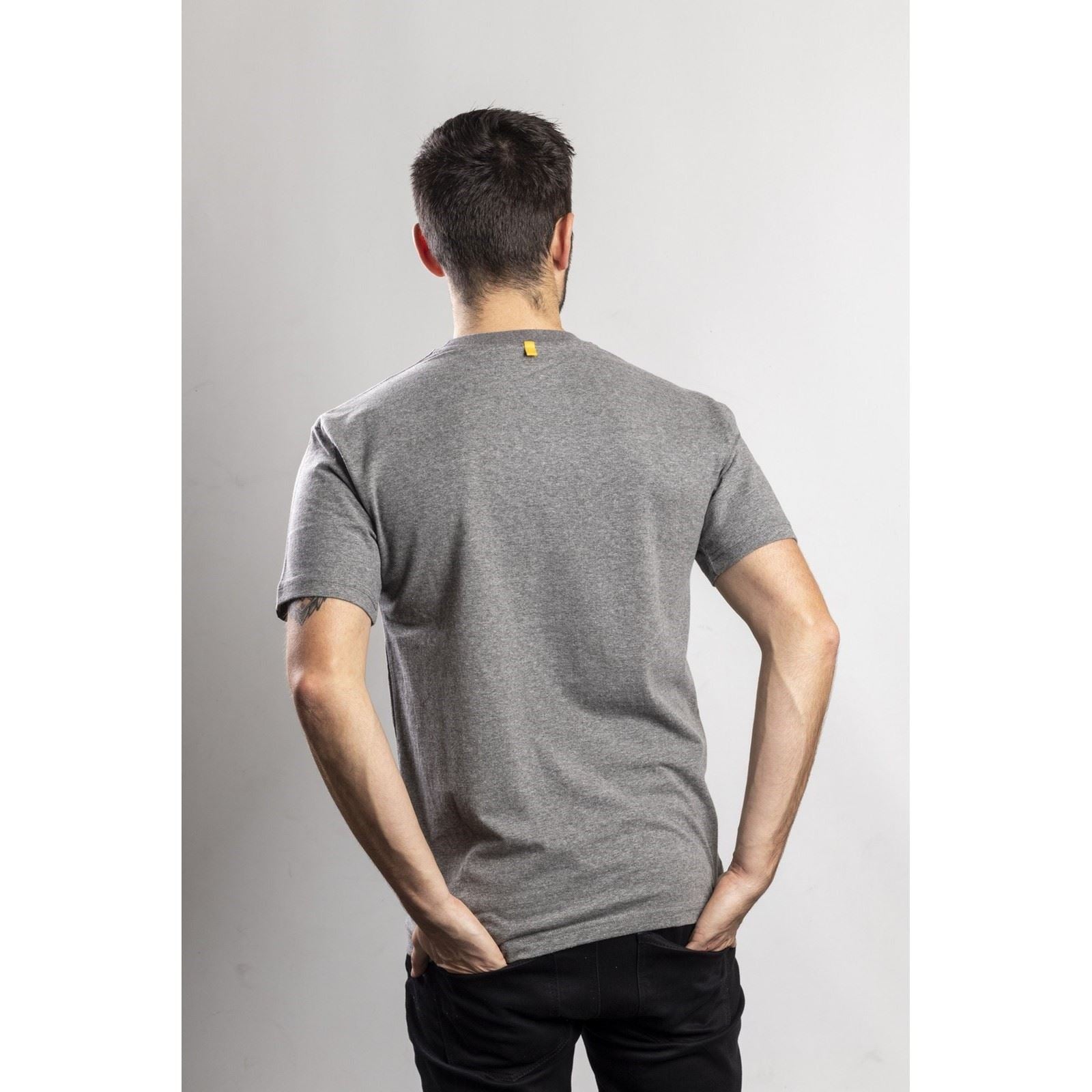Caterpillar Trademark Logo T-Shirts À Manches Courtes Grises Pour Hommes En Coton