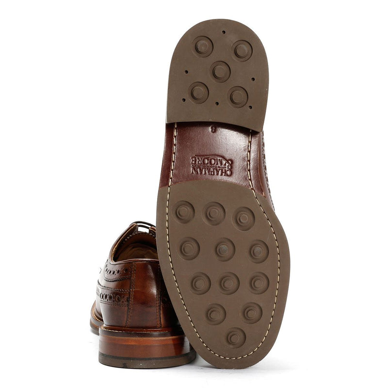 Chapman & Moore Longwing Brogue Country Chaussures En Cuir Pour Hommes Brunes À Lacets