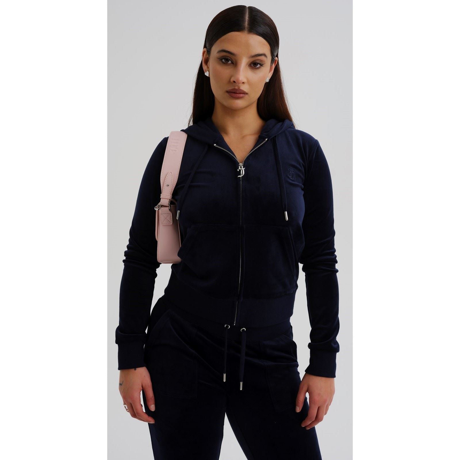 Juicy Couture Robertson Classic Jacket Sweat À Capuche Bleu En Polyester Pour Femmes